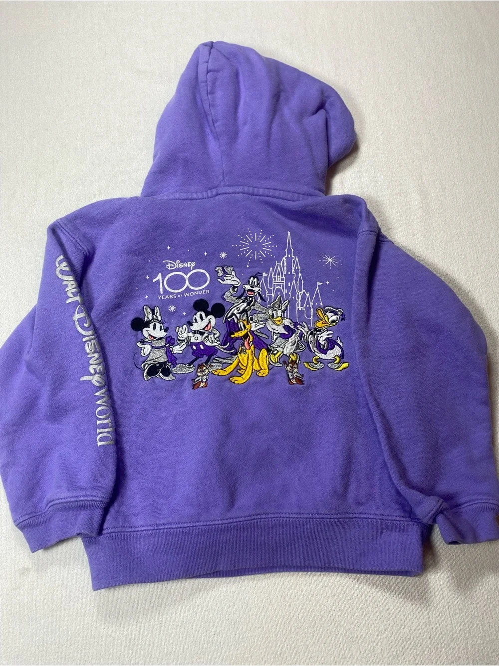 Disney World Purple Kids Hooded Sweatshirt 100th Anniversary